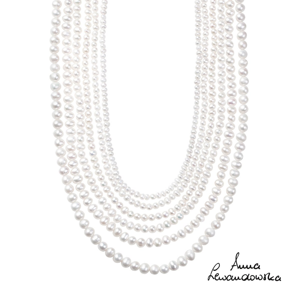 Naszyjnik z pereł kaskadowy z cyrkoniami Pearls YES